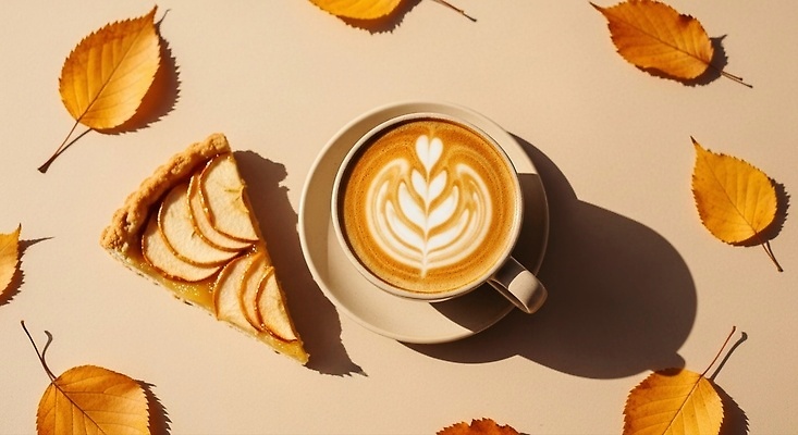 JPG 편집이미지 커피 음료 단풍 낙엽 자연 탁자 디저트 따뜻함 햇빛 평화 가을 맛 사과 브런치 편집실사 AI포토 AI콘텐츠 계절 음식 가구 컨셉 잎 과일 태양 식사 CG 생태계 파일형식