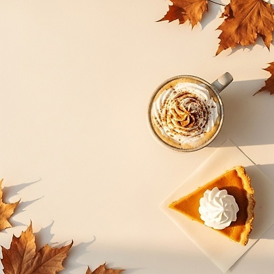 JPG 편집이미지 커피 음료 단풍 탁자 디저트 따뜻함 식사 카페 가을 달콤 인기 호박파이 편집실사 AI포토 AI콘텐츠 계절 음식 가구 잎 상점 맛 CG 파이_빵 파일형식