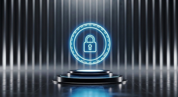 JPG 편집이미지 디자인 백그라운드 미래 기술 안전 파란색 디지털 자료 보호 플랫폼 잠금 보안 시스템 가상 이미지편집 AI컴퓨터그래픽 AI콘텐츠 컬러 컨셉 교통시설 파일형식