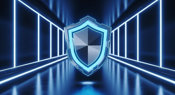 JPG 편집이미지 디자인 백그라운드 미래 조명 기술 그래픽 장식 파란색 믿음 디지털 공간 보호 모던 방패 창의성 이미지편집 AI컴퓨터그래픽 AI콘텐츠 감정 컬러 컨셉 파일형식