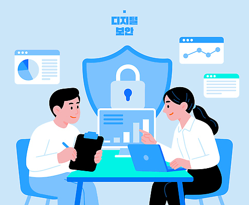 여자 남자 일러스트 비즈니스 회의 협력 기술 안전 그래픽 노트북 컴퓨터 자료 정보 프레젠테이션 분석 소통 서류판 국내일러스트 AI파일 컨셉 사람 전자제품 사무용품 파일형식 벡터