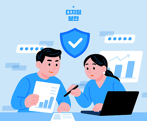 일러스트 비즈니스 회의 그래프 협력 기술 실험 대화 사무실 스크린 정보 보호 집중 분석 문제해결 안정성 해결책 국내일러스트 AI파일 컨셉 말하기 방법 파일형식 벡터