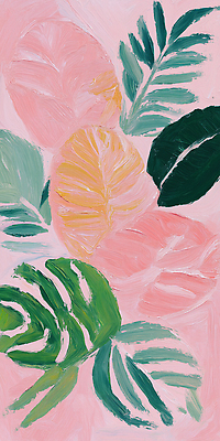 JPG 식물 디자인 꽃 화초 예술 분홍색 백그라운드 잎 일러스트 자연 열대 수채화 실내 장식 그림 화사함 색감 국내일러스트 AI일러스트 AI콘텐츠 컬러 컨셉 내부 생태계 파일형식