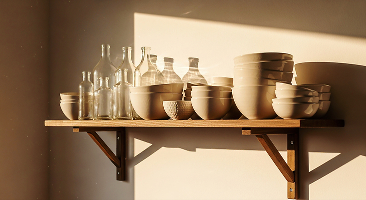 JPG 나무 편집이미지 그릇 식기 가정 유리 조명 선반 요리 생활 장식 햇빛 주방 편집실사 AI포토 AI콘텐츠 식물 가구 재질 태양 CG 파일형식