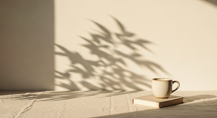 JPG 편집이미지 커피 벽 탁자 따뜻함 그림자 생활 책 컵 햇빛 카페 편안함 아이섀도 편집실사 AI포토 AI콘텐츠 식기 음료 가구 태양 상점 화장품 감각 CG 파일형식