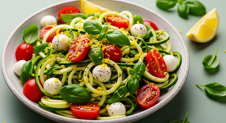 JPG 편집이미지 음식 다이어트 토마토 저녁식사 샐러드 면류 이탈리아음식 레몬 바질 건강식 모짜렐라치즈 비건 편집실사 AI포토 AI콘텐츠 채소 과일 치즈 서양음식 건강 식사 CG 채식주의자 파일형식