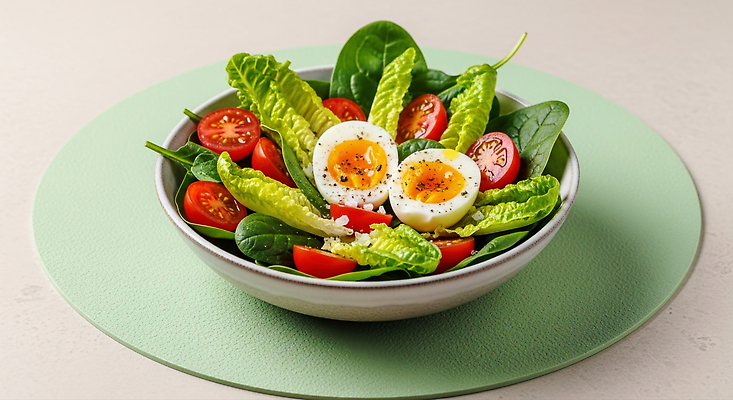 JPG 편집이미지 그릇 토마토 채소 식재료 요리 초록색 계란 식사 샐러드 신선 시금치 건강식 삶기 편집실사 AI포토 AI콘텐츠 식기 음식 컬러 알 CG 파일형식