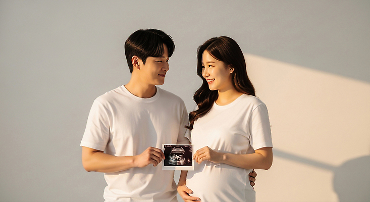 부부 커플 감정 관계 표정 사람 내부 CG 신혼 파일형식 AI포토 임신 초음파 가족 사랑 행복 미소 희망 아기 촬영 포즈 실내 여자 편집이미지 편집실사 JPG 신혼부부 의료성형뷰티 AI인물포토 AI콘텐츠