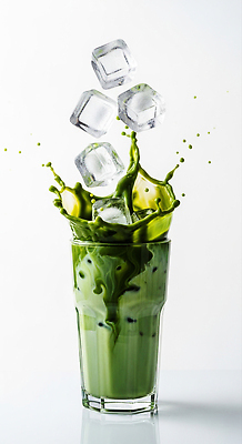 JPG 편집이미지 음료 자연 건강 물 여름 얼음 신선 시원함 녹차 말차 편집실사 AI포토 AI콘텐츠 자연요소 계절 차_음료 CG 생태계 파일형식