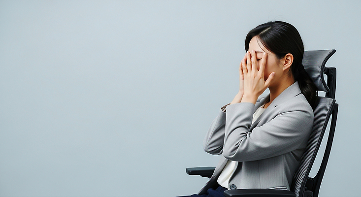 JPG 편집이미지 여자 감정 회의 휴식 스트레스 피곤 사무실 업무 작업 직장인 집중 만성피로 의료성형뷰티 편집실사 AI인물포토 AI콘텐츠 직업 컨셉 비즈니스 사람 CG 파일형식 AI포토