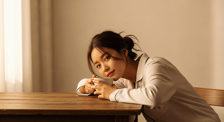 JPG 편집이미지 여자 감정 커피 탁자 휴식 조명 실내 일상 평화 공간 카페 편안함 차마시기 의료성형뷰티 편집실사 AI인물포토 AI콘텐츠 음료 가구 컨셉 사람 내부 라이프 상점 마시기 감각 CG 파일형식 AI포토