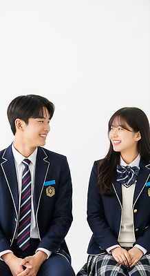JPG 편집이미지 학생 여학생 패션 교복 남학생 교실 학교 청소년 대화 사랑 미소 웃음 캐주얼 친구 소통 의료성형뷰티 편집실사 AI인물포토 AI콘텐츠 옷 여자 교육 남자 감정 컨셉 관계 표정 말하기 사람 CG 파일형식 AI포토