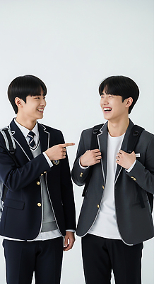 포토 JPG 편집이미지 학생 교복 학교 관계 대화 웃음 친구 청춘 스쿨라이프 즐거움 활기 순간 의료성형뷰티 편집실사 AI인물포토 AI콘텐츠 라이프스타일 옷 교육 감정 컨셉 표정 말하기 CG 파일형식 AI포토