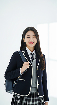 JPG 편집이미지 학생 교복 여유 가방 학교 청소년 표정 미소 유행 자신감 위치 인기 의료성형뷰티 스타일 세련 편집실사 AI인물포토 AI콘텐츠 잡화 옷 교육 감정 사람 CG 파일형식 AI포토