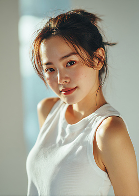 JPG 모델 편집이미지 옷 여자 포즈 스튜디오 실내 표정 뷰티 카메라 촬영 매력적 흰색 자신감 뷰티풀 의료성형뷰티 편집실사 AI인물포토 AI콘텐츠 감정 컬러 컨셉 사람 내부 전자제품 CG 파일형식 AI포토