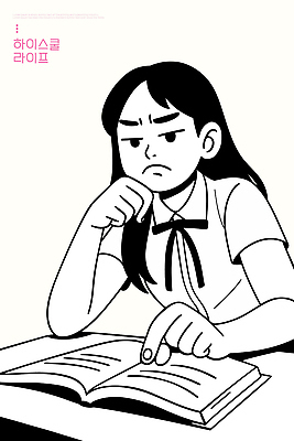 학생 교육 감정 리본 문화 생각 일러스트 교실 소녀 책 학습 독서 교양 검은머리 집중 고민 열정 페이지 국내일러스트 AI파일 헤어스타일 여자 어린이 컨셉 학교 파일형식 벡터