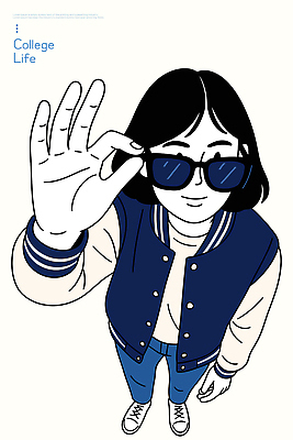 학생 옷 일러스트 모션 아웃도어 정장 생활 친구 학습 청춘 선글라스 자유 인사 즐거움 모던 대학교 소통 친목 스타일 국내일러스트 AI파일 교육 감정 안경 컨셉 학교 관계 예절 파일형식 벡터