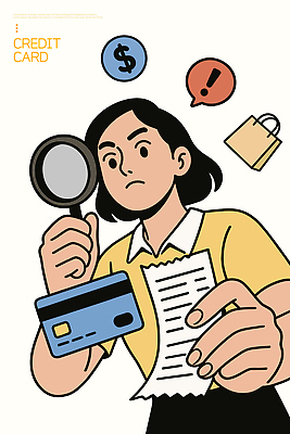 여자 돈 일러스트 관리 금융 쇼핑 거래 신용카드 선택 소비 고객 집중 분석 확인 검사_조사 영수증 회계 의사결정 재정 국내일러스트 AI파일 컨셉 사람 경제 재산 파일형식 벡터