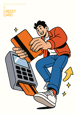 남자 일러스트 비즈니스 일상 금융 경제 쇼핑 상점 거래 신용카드 소비 고객 즐거움 서비스 결제 소득 국내일러스트 AI파일 감정 사람 라이프 파일형식 벡터