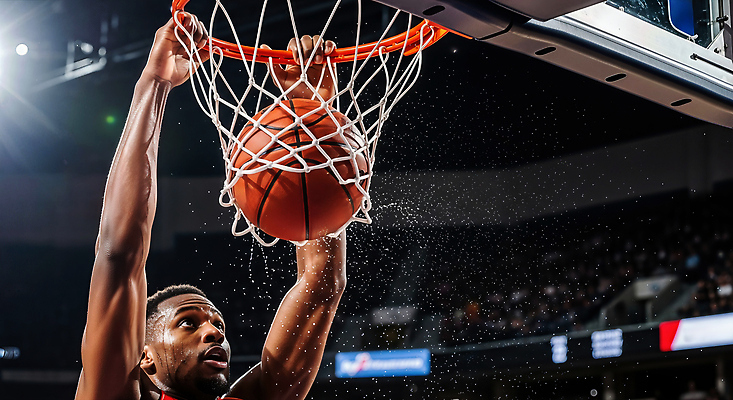 JPG 편집이미지 스포츠 협력 운동선수 농구 기술 경기 운동 군중 점수 덩크슛 반응 의료성형뷰티 편집실사 AI인물포토 AI콘텐츠 건강 사람 구기 CG 파일형식 AI포토