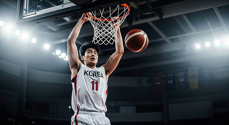 JPG 편집이미지 스포츠 응원 협력 운동선수 한국 농구 경기장 우승 군중 연습 열정 드리블 덩크슛 순간 의료성형뷰티 편집실사 AI인물포토 AI콘텐츠 감정 아시아 스포츠시설 사람 구기 최고 CG 파일형식 AI포토