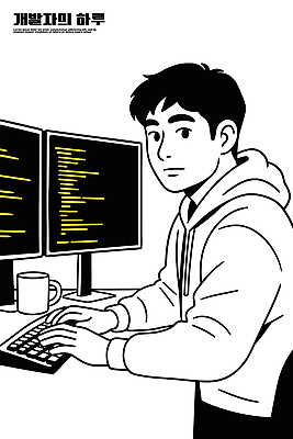 남자 커피 일러스트 기술 일상 컴퓨터 사무실 모니터 자료 과학기술 작업 어플리케이션 집중 일과 온라인 창의력 프로그래머 프로그래밍 프로그램 코딩 국내일러스트 AI파일 직업 음료 컨셉 비즈니스 사람 라이프 전자제품 개발 컴퓨터교육 파일형식 벡터