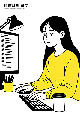 디자인 여자 일러스트 직장 기술 일상 컵 컴퓨터 사무실 필기구 노란색 환경 작업 스웨터 집중 창의성 창작 프로그래머 프로그래밍 코딩 국내일러스트 AI파일 직업 식기 컬러 컨셉 상의 회사 비즈니스 문구용품 사람 라이프 전자제품 개발 컴퓨터교육 파일형식 벡터