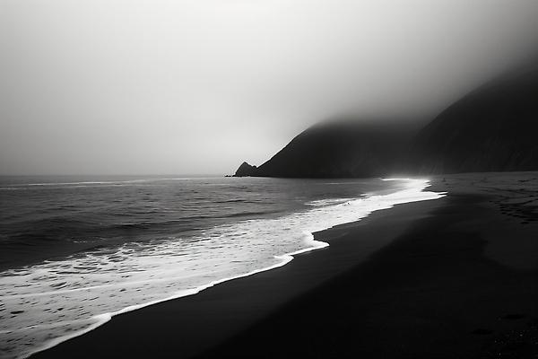 JPG 편집이미지 파도 바다 자연 산 풍경 해변 물 검은색 고요 안개 흰색 조용 흐림 편집실사 AI포토 AI콘텐츠 자연요소 컬러 날씨 CG 생태계 파일형식