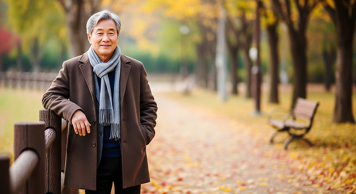 JPG 나무 편집이미지 공원 노년 남자 여유 잎 벤치 자연 날씨 미소 사람 풍경 산책 가을 의료성형뷰티 편집실사 AI인물포토 AI콘텐츠 식물 계절 공공시설 감정 의자 휴식 표정 성인 CG 생태계 파일형식 AI포토