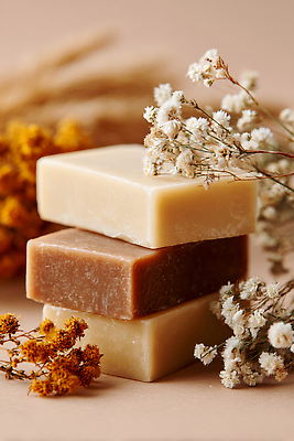 JPG 편집이미지 자연 인테리어 화장품 고급 편안함 오브젝트 유기농 향기 비누 자재 조화 색감 수제비누 편집실사 AI포토 AI콘텐츠 웰빙 디자인 컨셉 위생용품 뷰티 감각 CG 생태계 냄새 파일형식