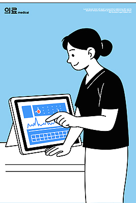 과학 일러스트 의학 의료기기 기술 건강 치료 전자제품 자료 진료 환자 간호사 정보 기록 분석 진료실 국내일러스트 AI파일 컨셉 병원 의료진 파일형식 벡터