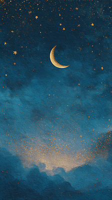 JPG 별 일러스트 자연 하늘 풍경 파란색 빛 평화 어둠 고요 별자리 꿈 금색 달 시원함 달빛 별빛 뷰티풀 환상 국내일러스트 AI일러스트 AI콘텐츠 자연요소 컬러 컨셉 생태계 파일형식