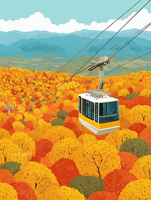 포토 JPG 나무 컬러 여행 이동 단풍 일러스트 자연 하늘 산 풍경 공중 가을 황금 케이블카 풍요 산맥 국내일러스트 AI일러스트 AI콘텐츠 식물 계절 컨셉 잎 생태계 파일형식