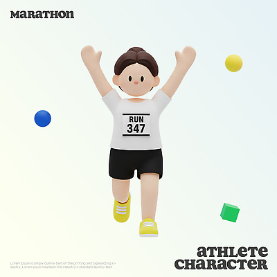 PSD 편집이미지 캐릭터 어린이 스포츠 모션 건강 달리기 운동 기쁨 구슬 연습 즐거움 마라톤 편집3D 감정 사람 경기 3D 육상스포츠 파일형식