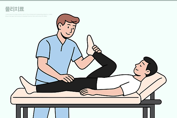 일러스트 관계 건강 병원 치료 운동 환자 전문직 집중 상담 물리치료 재활 치료사 회복 국내일러스트 AI파일 직업 컨셉 의학 파일형식 벡터