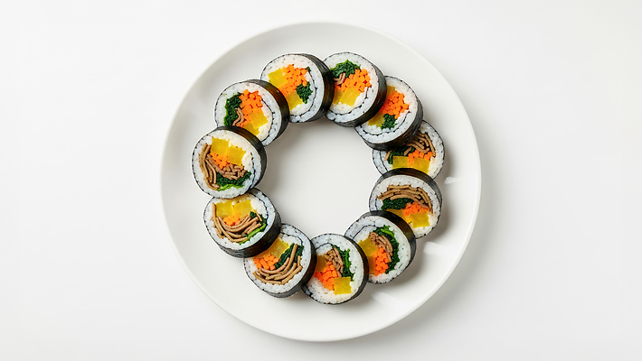 JPG 편집이미지 접시 한식 음식 채소 재료 밥 요리 식사 초밥 신선 김밥 건강식 간편조리식품 맛있는 편집실사 AI포토 AI콘텐츠 식기 CG 일본음식 파일형식