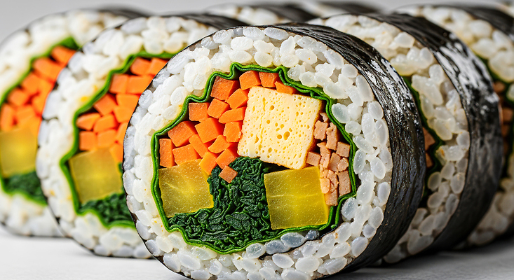 JPG 편집이미지 한식 음식 컬러 채소 계란 당근 쌀 저녁 김밥 롤 시금치 건강식 간편조리식품 편집실사 AI포토 AI콘텐츠 곡류 뿌리채소 알 야간 CG 파일형식