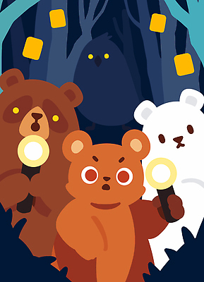 동물 캐릭터 별 일러스트 곰 자연 친구 빛 울타리 어둠 할로윈 탐험 도전 손전등 숲 동료 즐거움 신기함 깜짝 국내일러스트 AI파일 자연요소 감정 컨셉 포유류 관계 조명 담장 생태계 파일형식 벡터
