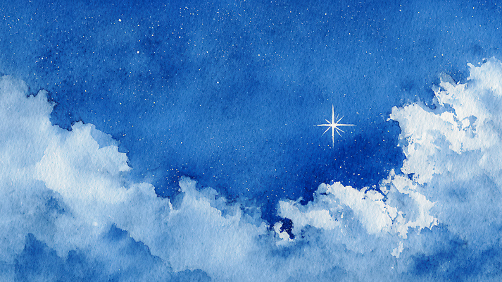 JPG 별 예술 컬러 일러스트 자연 하늘 수채화 창조 미술 풍경 파란색 빛 평화 우주 고요 감상 저녁 그림 뷰티풀 국내일러스트 AI일러스트 AI콘텐츠 자연요소 컨셉 문화예술 야간 생태계 파일형식