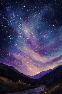 JPG 별 예술 컬러 일러스트 촛불 자연 하늘 수채화 산 풍경 파란색 평화 우주 보라색 그림 별빛 예민 국내일러스트 AI일러스트 AI콘텐츠 자연요소 감정 컨셉 초 빛 생태계 파일형식