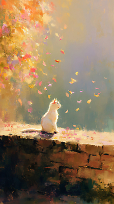 JPG 여유 단풍 일러스트 자연 바람 따뜻함 풍경 담장 햇빛 평화 귀여움 고양이 흐름 가을 관찰 편안함 오브젝트 소음 뷰티풀 색감 국내일러스트 AI일러스트 AI콘텐츠 자연요소 계절 감정 컨셉 잎 포유류 모션 날씨 반려동물 태양 소리 감각 생태계 파일형식