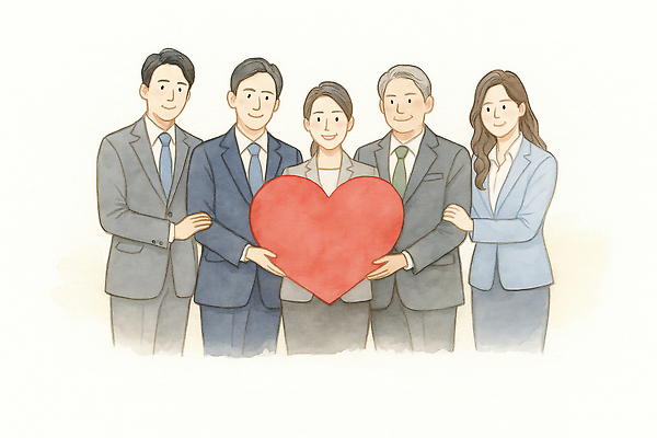 JPG 행복 감정 일러스트 가족 협력 사랑 미소 정장 여러명 우정 기쁨 모임 소중 소통 지원 국내일러스트 AI일러스트 AI콘텐츠 옷 다수 컨셉 관계 표정 사람 친구 파일형식