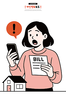 여자 감정 일러스트 가정 주택 경고 일상 생활 경제 스마트폰 놀람 확인 긴장 계산서 소통 문자메시지 세금 재정 비용 통지서 국내일러스트 AI파일 컨셉 표정 사람 건물 라이프 핸드폰 스마트기기 메시지 문서 파일형식 벡터