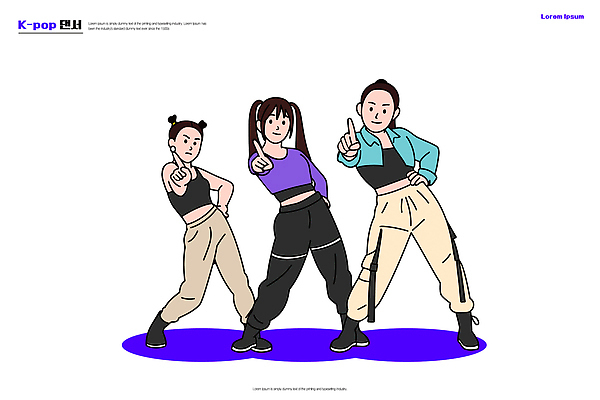 캐릭터 문화 음악 일러스트 모션 협력 한국 여름 친구 유행 공연 댄서 춤 그룹 공연장 연습 아이돌 케이팝 스타일 국내일러스트 AI파일 직업 계절 아시아 관계 문화예술 이벤트 극장 연예인 파일형식 벡터