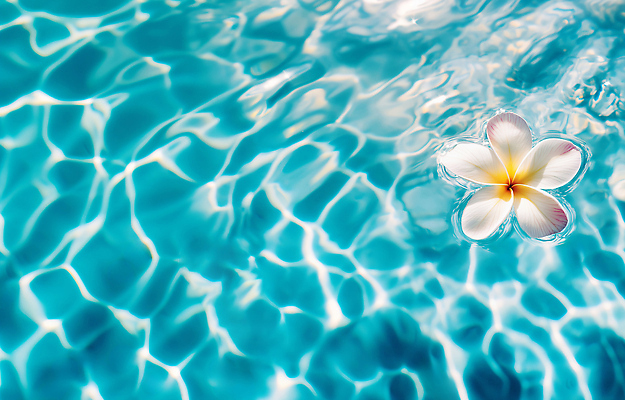 JPG 편집이미지 꽃 물결 자연 수채화 수영장 물 여름 햇빛 반사 평화 맑음 수영 편안함 뷰티풀 편집실사 AI포토 AI콘텐츠 자연요소 식물 계절 컨셉 날씨 태양 수상스포츠 감각 CG 생태계 파일형식