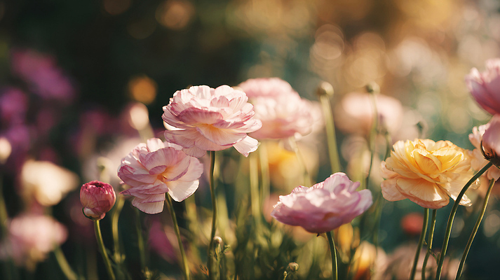 포토 JPG 식물 편집이미지 꽃 여유 예술 컬러 자연 풍경 햇빛 봄 감상 화단 조화 만개 뷰티풀 편집실사 AI포토 AI콘텐츠 계절 감정 태양 CG 생태계 파일형식