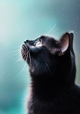 JPG 동물 편집이미지 별 상상 하늘 생명 반려동물 귀여움 고양이 고요 꿈 신비 순간 편집실사 AI포토 AI콘텐츠 자연요소 컨셉 포유류 CG 파일형식