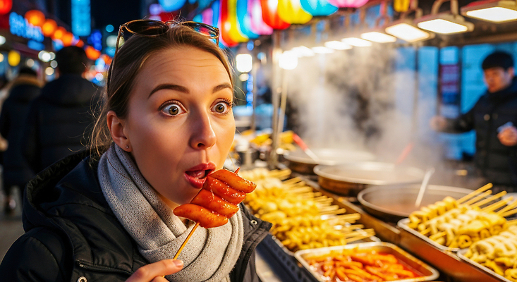 JPG 편집이미지 여자 음식 여행 야경 디저트 한국 여행객 축제 놀람 막대기 시장 떡볶이 국내여행 길거리음식 막대과자 호떡 의료성형뷰티 편집실사 AI인물포토 AI콘텐츠 감정 아시아 표정 사람 과자 야간 분식 CG 겨울간식 파일형식 풍경_경치 AI포토