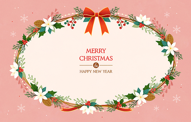 식물 계절 기념일 꽃 컨셉 잎 크리스마스 카드_감사 이벤트 파일형식 벡터 새해 축하 장식 메시지 화환 나뭇잎 리본 색감 백그라운드 문화 연하장 겨울 축제 조화 뷰티풀 AI파일 국내일러스트 일러스트 크리스마스카드