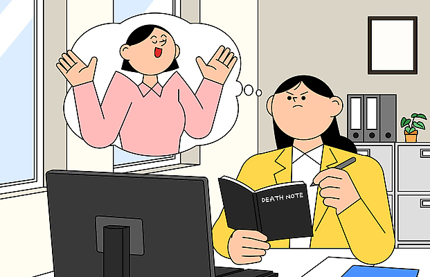 감정 컨셉 회사 비즈니스 문구용품 사람 라이프 전자제품 태양 파일형식 벡터 사무실 여자 컴퓨터 생각 집중 창문 햇빛 공책 표현 일상 직장 상상 캐릭터 심리 AI파일 국내일러스트 일러스트 유머